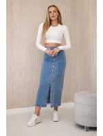 Dlhá sukňa s gombíkmi z ľahkého denimu Dlhá sukňa s gombíkmi z ľahkého denimu