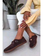 Dámske semišové kožené čižmy s remienkami Zazoo N1271 chocolate Dámske semišové kožené čižmy s remienkami Zazoo N1271 chocolate