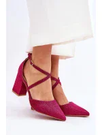 Módní třpytivé lodičky na podpatku fuchsiové Galaxy Módní třpytivé lodičky na podpatku fuchsiové Galaxy