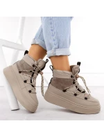 Dámske snežnice na platforme WOL280B Beige - Potocki