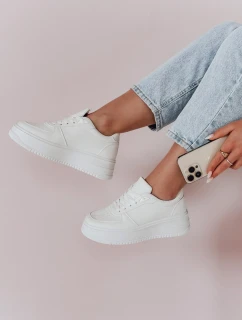 Dámske tenisky na platforme WALK ME UP white FashionStreet ZY0926