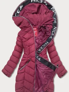 Červená dámska páperová bunda pre prechodné obdobie (2M-001)