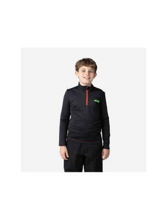 ROSSIGNOL Boy Hero 1/2 Zip Warm Stretch Hoodie Black ROSSIGNOL Boy Hero 1/2 Zip Warm Stretch Hoodie Black