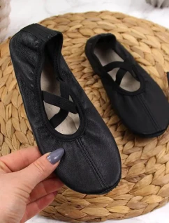 Dievčenské kožené baleríny čierne - Nazo