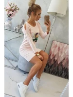 Šaty s potlačou lásky v púdrovo ružovej farbe Šaty s potlačou lásky v púdrovo ružovej farbe