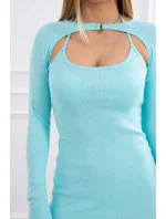 Mentolové pruhované šaty na mieru