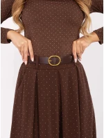 Elegantná maxi sukňa s ozdobným lemom hnedá (19720)