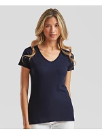 Fruit of the Loom Lady-Fit Valueweight V-Neck T Dámske tričko s výstrihom do V 16.1398 biele
