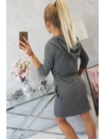 Šaty s kapucňou a vreckami graphite melange Šaty s kapucňou a vreckami graphite melange