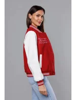Dámska tmavočervená bunda bomber (16M9067-270)