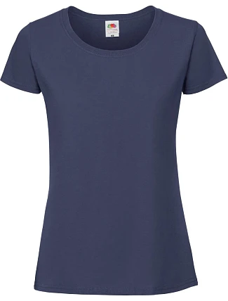 Fruit of the Loom Lady-Fit Iconic 195 T Dámske tričko z hustej bavlny 16.1424 tmavomodré