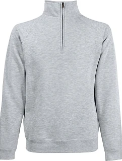 Fruit of the Loom Premium Zip Neck Sweat Mikina s 1/4 zipsom 16.2032 melírovaná šedá