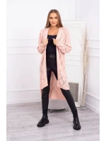 Sveter s geometrickým vzorom púdrovo ružový