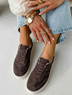Velúrové tenisky Vinceza 95400 Chocolate