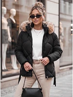 Dámska zimná bunda LESISI prešívaná s kapucňou čierna FashionStreet TY4716 Dámska zimná bunda LESISI prešívaná s kapucňou čierna FashionStreet TY4716