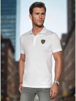 Pánske polo tričko s aplikáciou biele FashionStreet PX0648