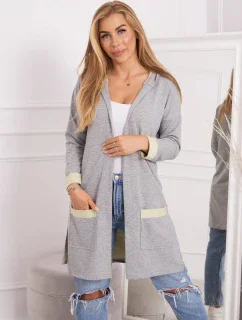 Dvojfarebná bunda s kapucňou žltá+sivá