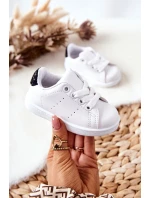 Dziecięce Tenisówki Biało-Czarne Glossy