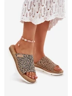 Klapki Damskie Na Koturnie Panterka Norozi