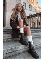 Dámské trapery boty z eko kůže čokoládové Bellora