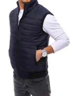Pánska prešívaná tmavomodrá vesta FashionStreet TX4020