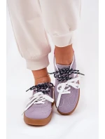 Niskie Sneakersy Damskie Z Podwójnym Sznurowaniem Fioletowe Ventus