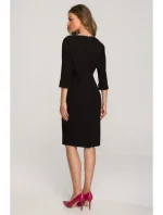 S324 Puzdrové šaty s netopierími rukávmi - čierne S324 Puzdrové šaty s netopierími rukávmi - čierne