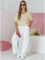 Dámske tepláky so širokými nohavicami DRESLINA white FashionStreet UY2693 Dámske tepláky so širokými nohavicami DRESLINA white FashionStreet UY2693