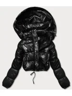 Krátka páperová bunda čierna (d2-3831-1)