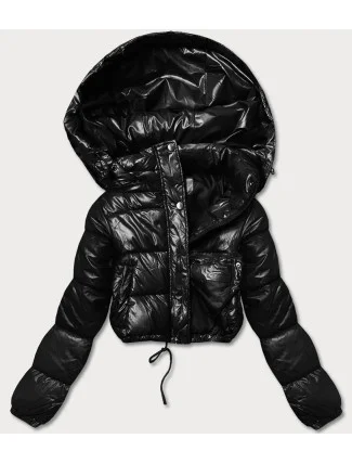 Krátka páperová bunda čierna (d2-3831-1)