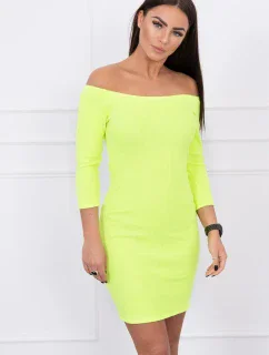 Pruhované vypasované šaty žlté neónové