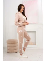 Sada s potlačou pištole béžová