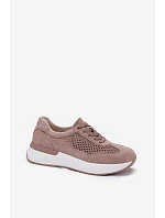 Kožené semišové tenisky na platforme Dark Beige Norisa Kožené semišové tenisky na platforme Dark Beige Norisa