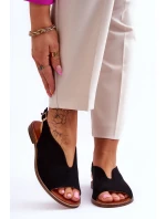 Dámske semišové sandále Lewski Topánky 3220/X Čierne