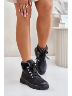 Dámske zateplené členkové tenisky na zips Black Mevanisa