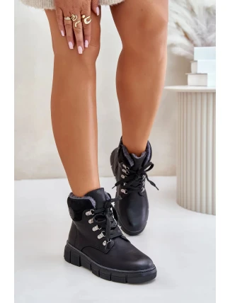 Dámske zateplené členkové tenisky na zips Black Mevanisa