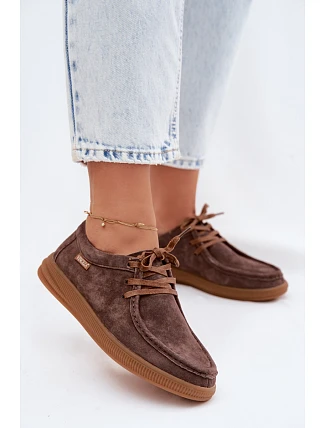 Polobotky z přírodního semiše Vinceza 95391 Hnědé