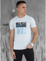 Pánske bavlnené tričko s potlačou šedé FashionStreet RX5560