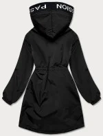 Asymetrická čierna dámska bunda parka (B8001-1)