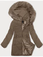 Dámska zimná bunda s kapucňou J Style béžová (16M9099-62)