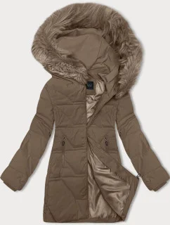 Dámska zimná bunda s kapucňou J Style béžová (16M9099-62)