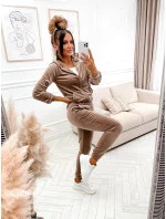 Dámska tepláková súprava cappuccino s kapucňou na zips (829) Dámska tepláková súprava cappuccino s kapucňou na zips (829)