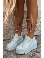 Kožené tenisky na pevnej platforme Zazoo N1000S3 White Kožené tenisky na pevnej platforme Zazoo N1000S3 White