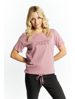 Monnari Blúzky Bavlnené tričko s nápisom Light Pink