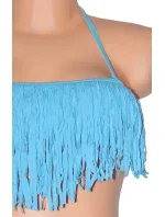 Dámske plavky dvojdielne bikiny D-RING zdobené strapcami na podprsenke a kovovými doplnkami modrej - Modrá - OEM Dámske plavky dvojdielne bikiny D-RING zdobené strapcami na podprsenke a kovovými doplnkami modrej - Modrá - OEM