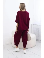 Súprava bavlnenej blúzky a nohavíc 6727 bordová - Kesi