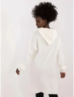 Ecru pletené šaty s kapucňou (0582)