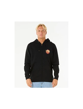 Mikina RIP CURL Wettie Passage Icon Zip Thru, čierna Mikina RIP CURL Wettie Passage Icon Zip Thru, čierna