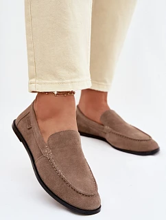 Dámske mokasíny z prírodného semišu Big Star TT274207 Beige