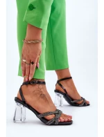 Sandále na podpätku model 177715 Step in style